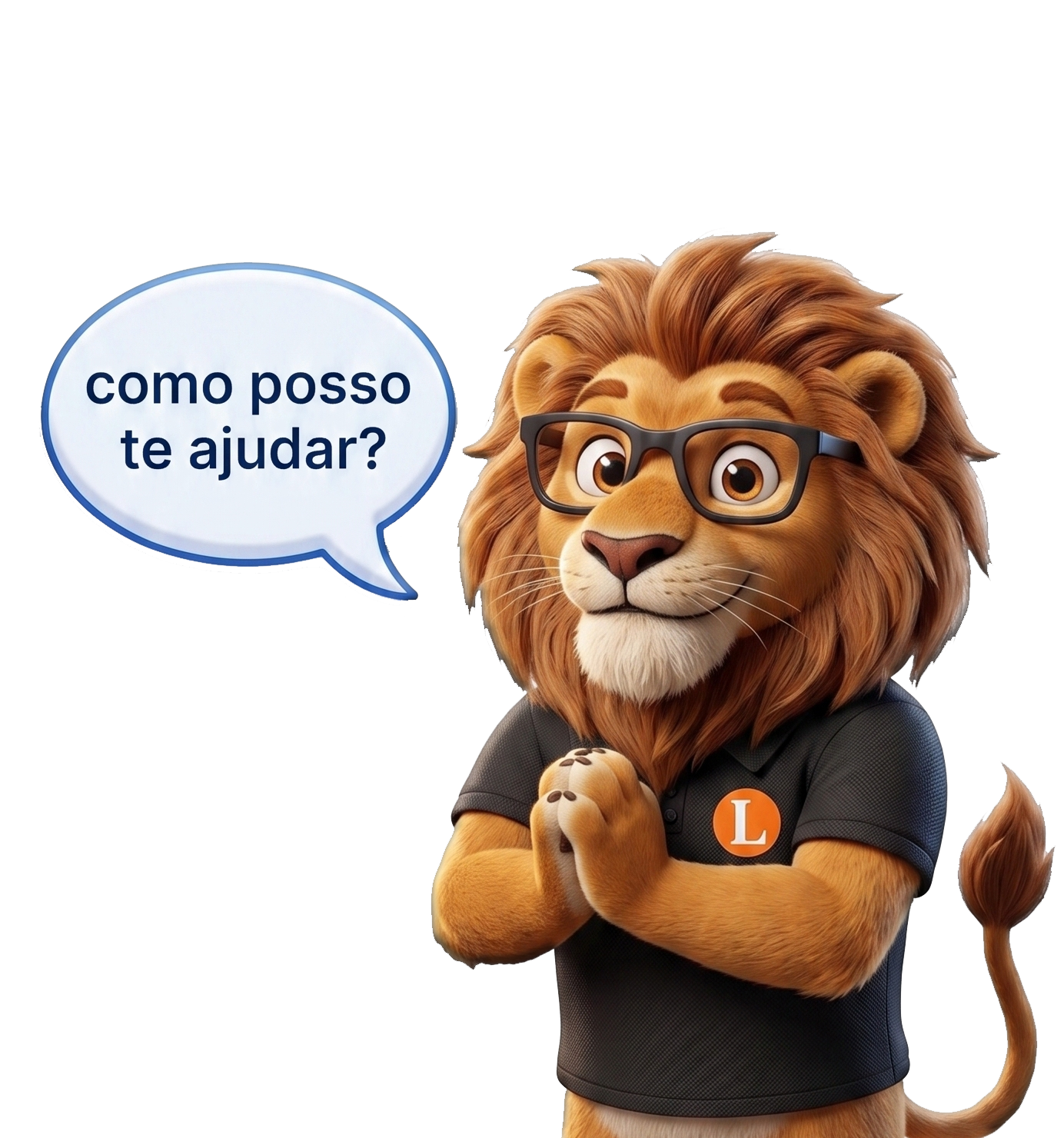 Mascote Lion — Fale conosco no WhatsApp